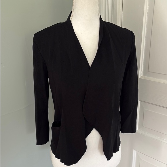 Gerard Darel Elegant Black Women's Jacket Pockets Open Front 3 Small - Picture 1 of 6
